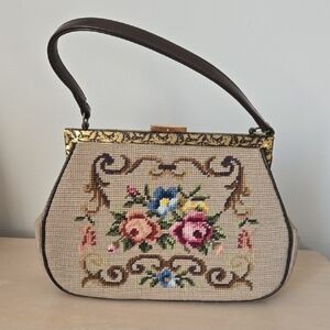 Vintage Petit Point Needlework Purse